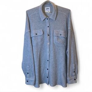 Aerie LumberJane Waffle Knit Shacket Overshirt – Gray Size Small